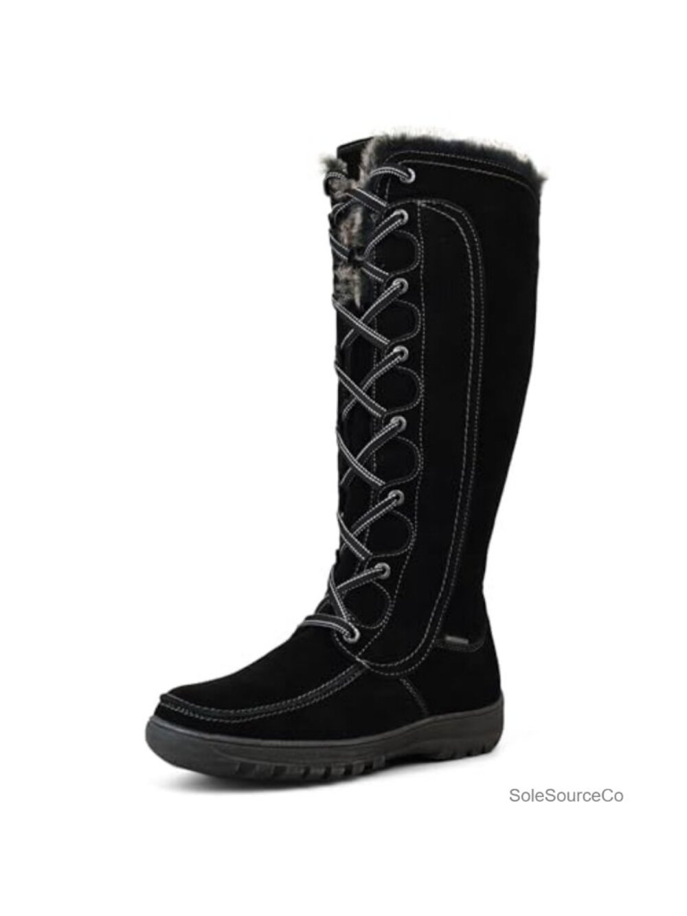 Waterproof Suede Leather Warm Lined Tall Winter Snow Boots